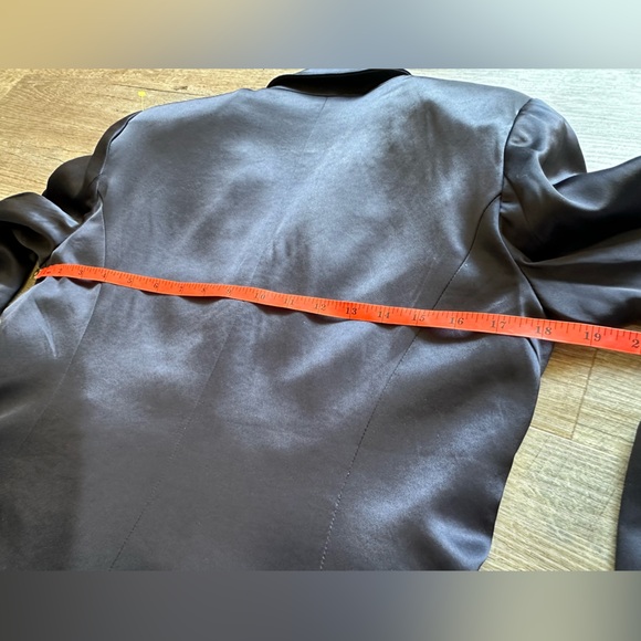 House of Harlow 1960 Oversized Navy Satin/Silk Effect Blazer - Size Small - Picture 7 of 16